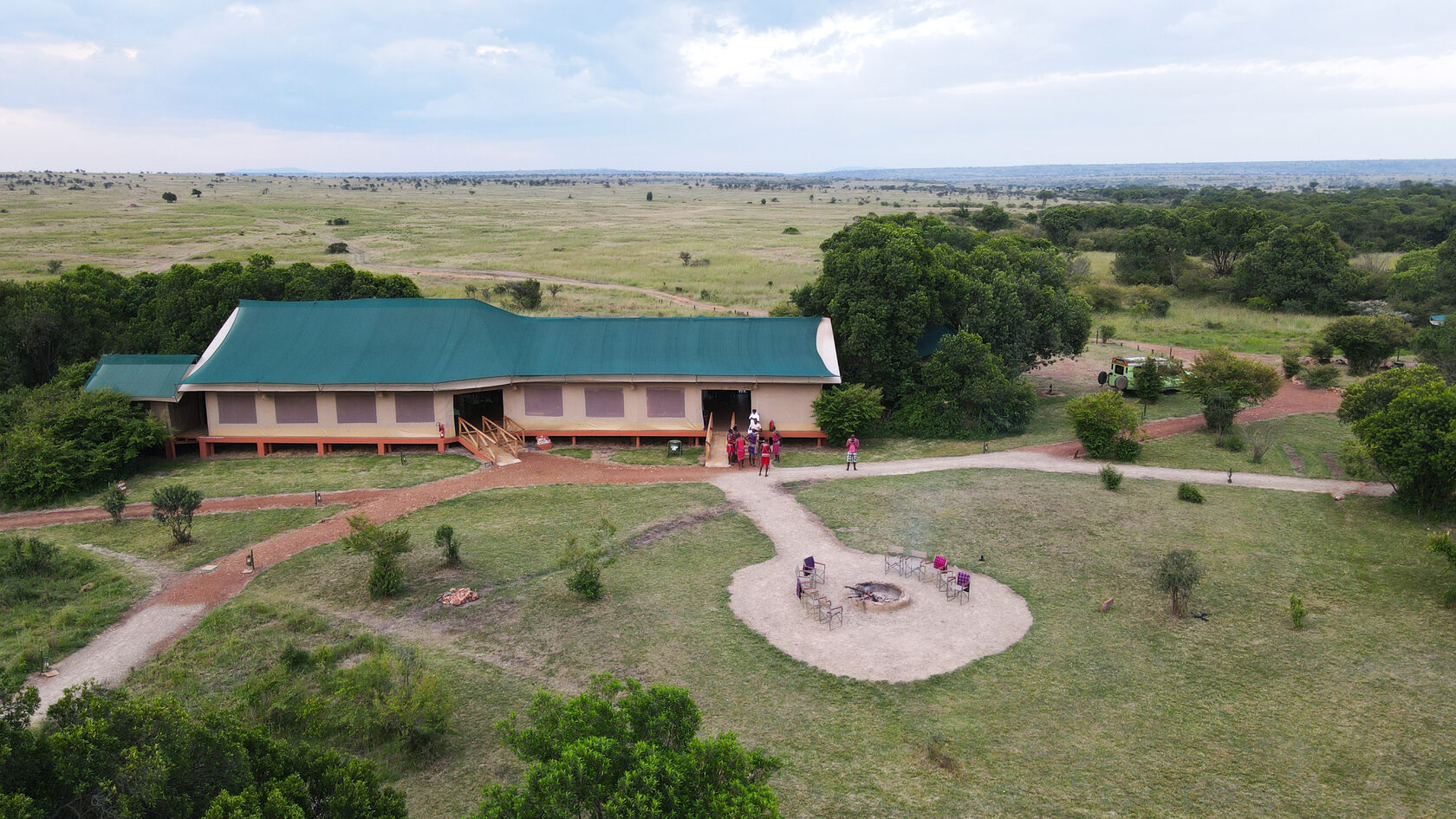 Loyk Mara Camp — aerial view of the camp